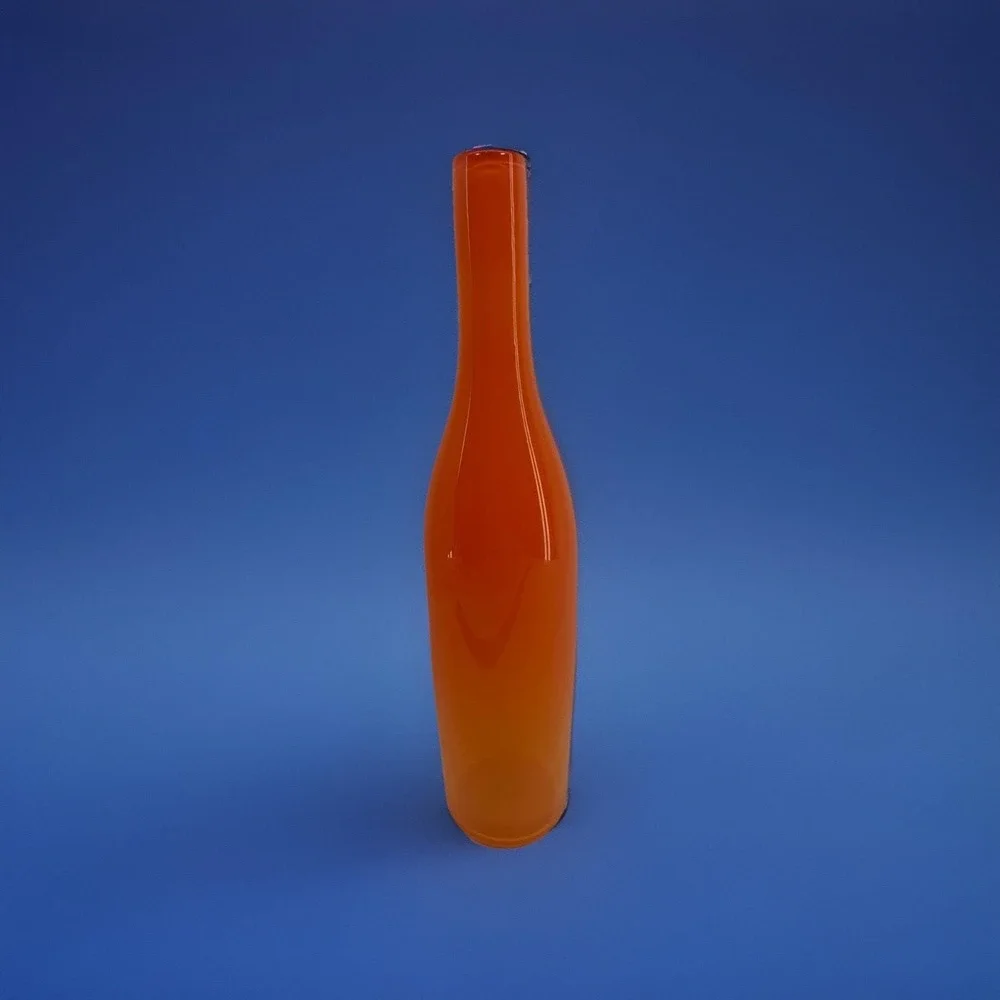 De Vera 1994 Tangerine Studio Art Glass Vase Hand‎ Blown Signed 13.5